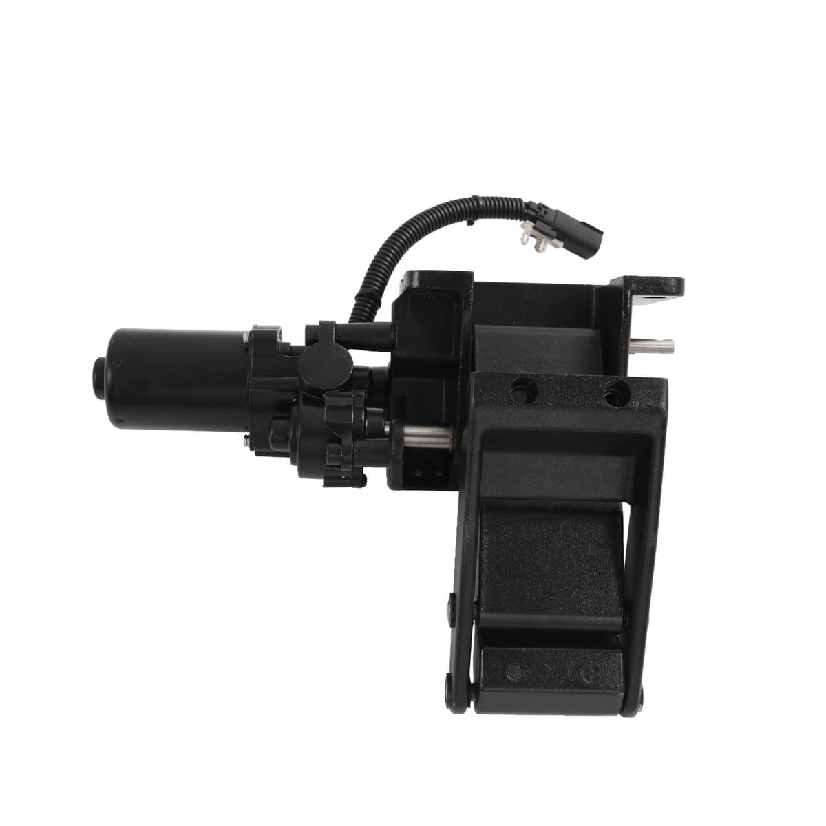 Left-side power running board motor assembly, black housing with cable and connector