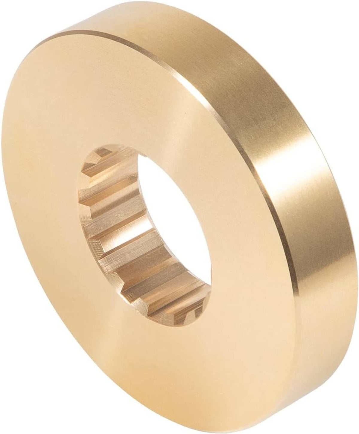 Gold spacer ring with splined inner opening for outboard propeller installation