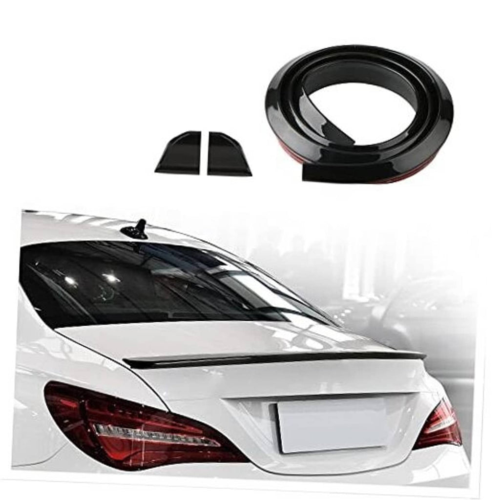 Glossy black 3D trunk spoiler lip with adhesive tabs for car trunk