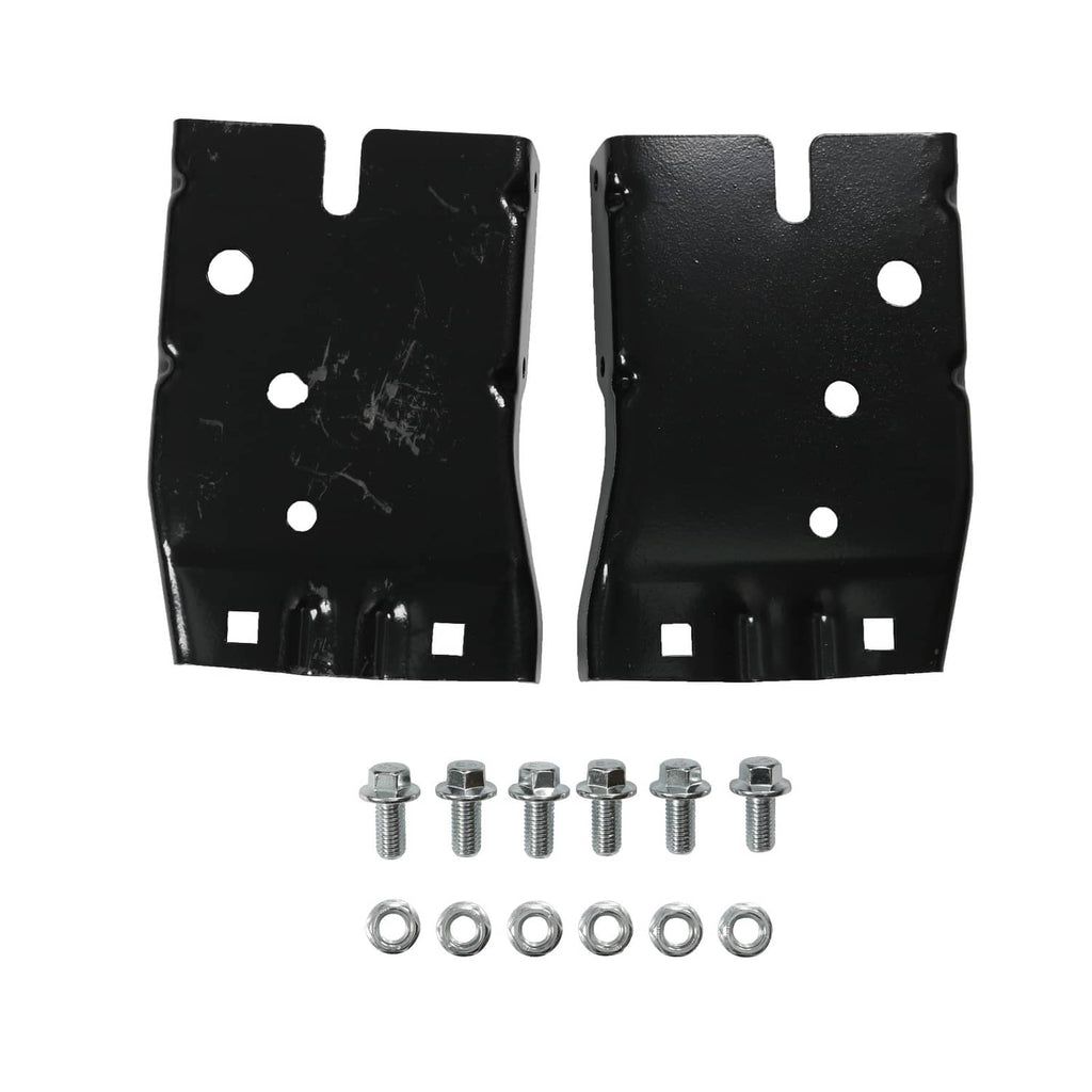 Black mounting brackets with bolt and nut hardware kit for rear step bumper