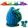 Blue green 3D printed dragon egg with faceted crystal spikes and jagged base