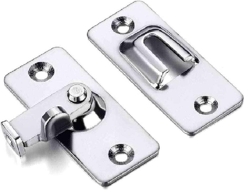 Stainless steel door hasp latch set with lock arm, keeper, and two plates