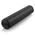 Black cylindrical massage table bolster pillow pad with smooth fabric cover