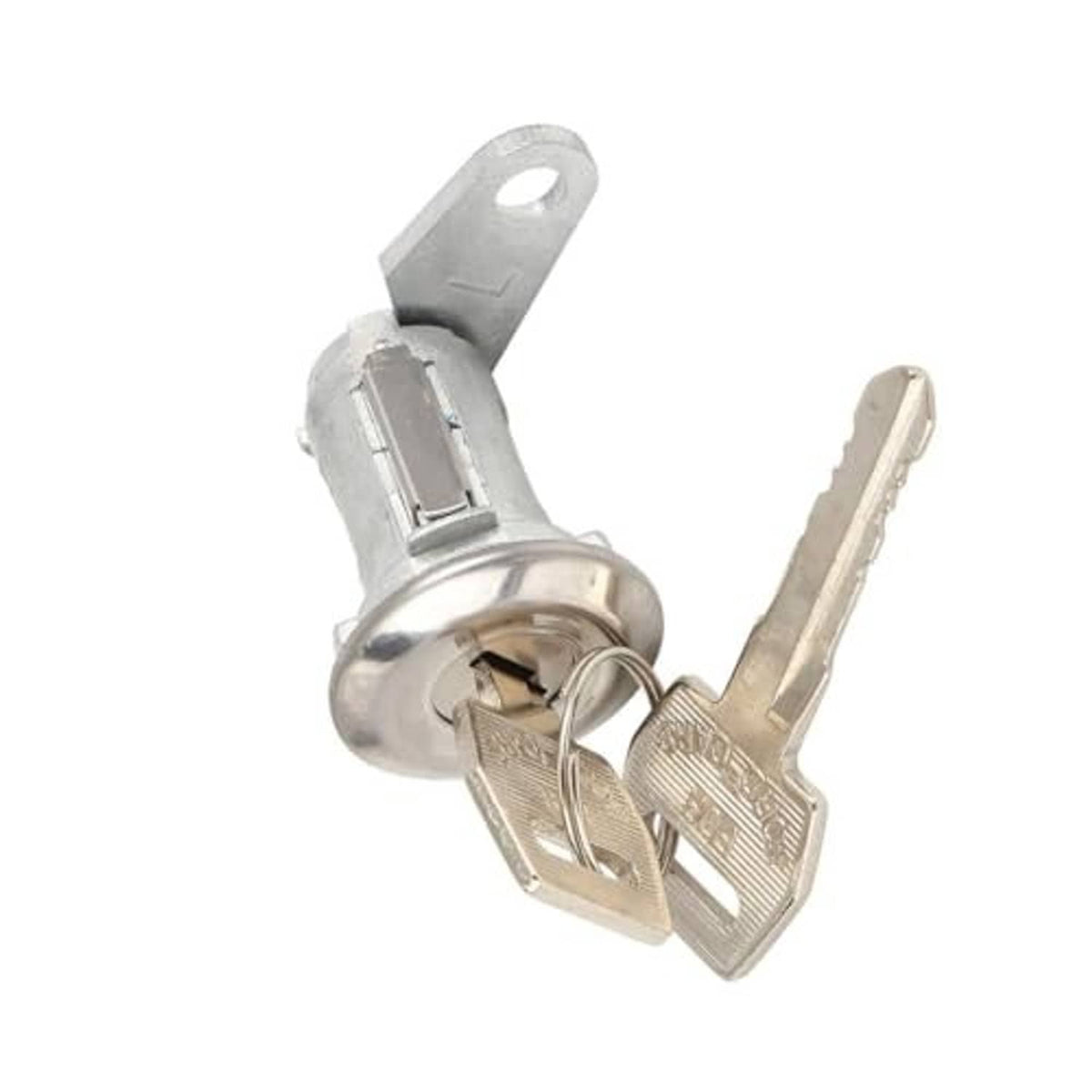 Metal door lock cylinder with two keys