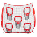 Red football replacement net with five numbered target openings, 7ft x 7ft