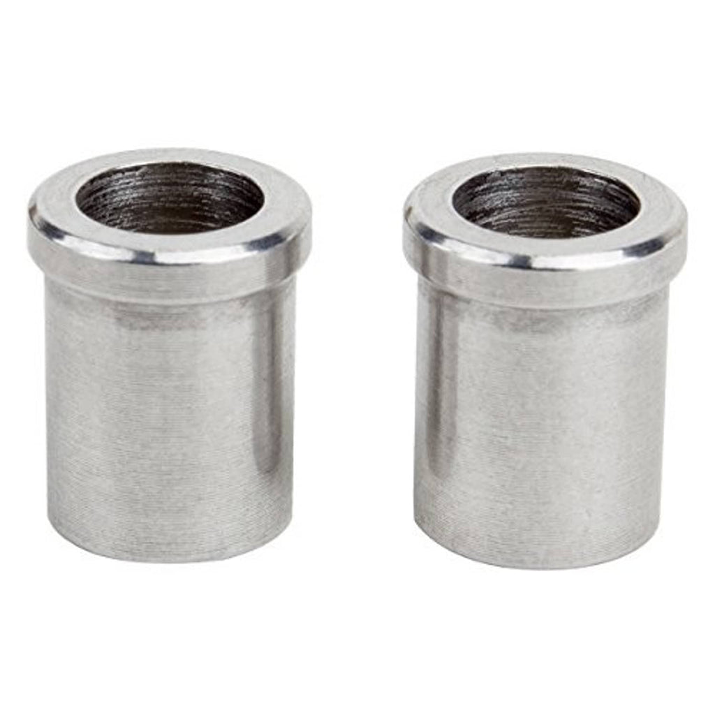 Metal Presta valve stem saver sleeves, two open-ended caps