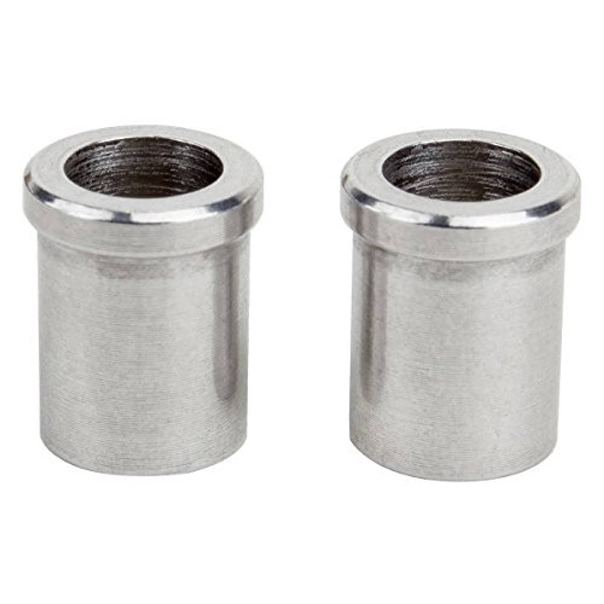 Metal Presta valve stem saver sleeves, two open-ended caps