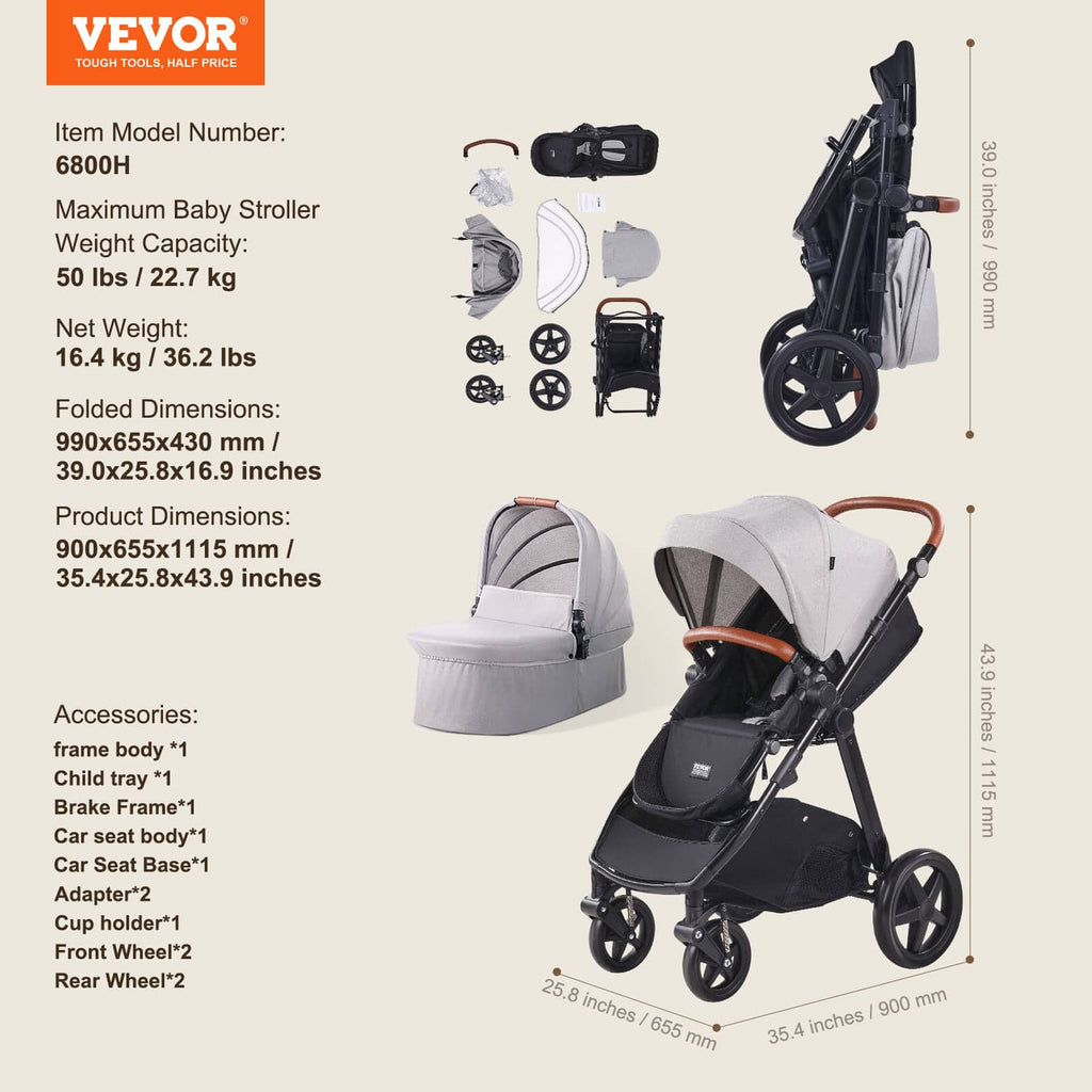 Light gray stroller travel system components and car seat accessories overview