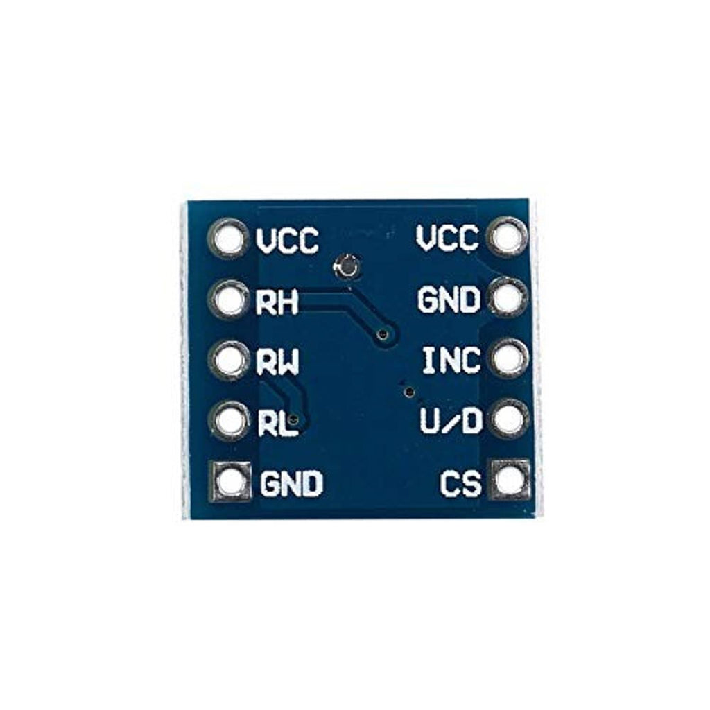 Digital potentiometer module interface PCB with VCC, GND, U/D and RL/RH pads