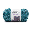 Bernat Velvet bulky chenille yarn skeins, teal-blue, soft fuzzy texture for crafting