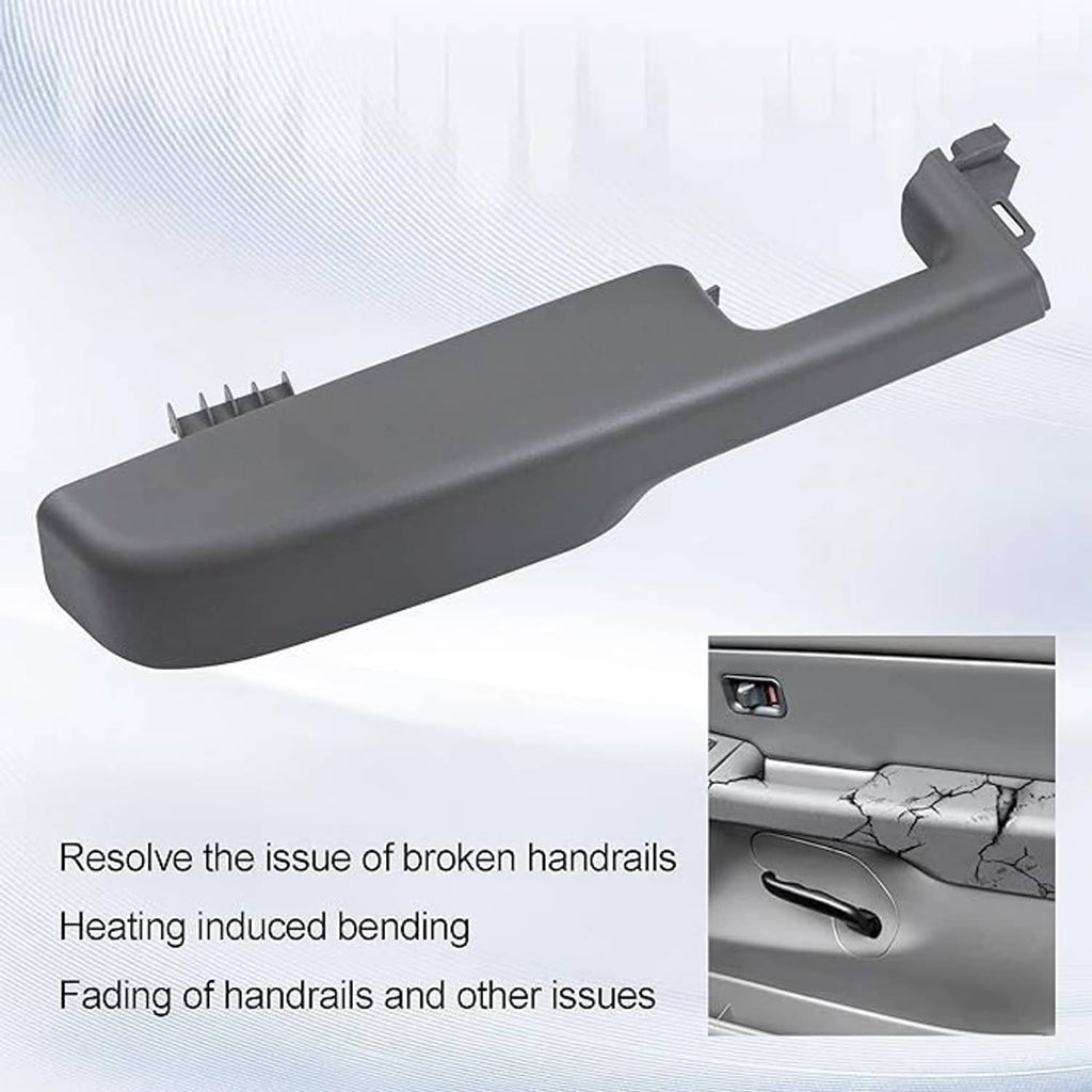 Gray left front door armrest handle, long curved molded cover for door panel