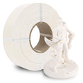 Matte PLA filament refill spool in cotton white, with small white test model