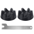 Black rubber blender coupler with molded gear grips, replacement part