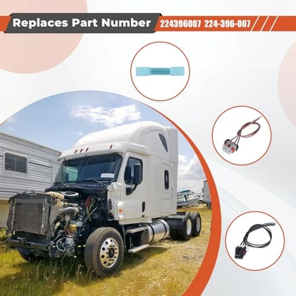 Replacement headlight and turn signal wiring harness kit with connector wires and blue heat shrink