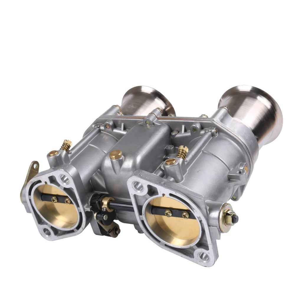 Weber 48IDA carburetor with two throttle inlets and metal mounting plates