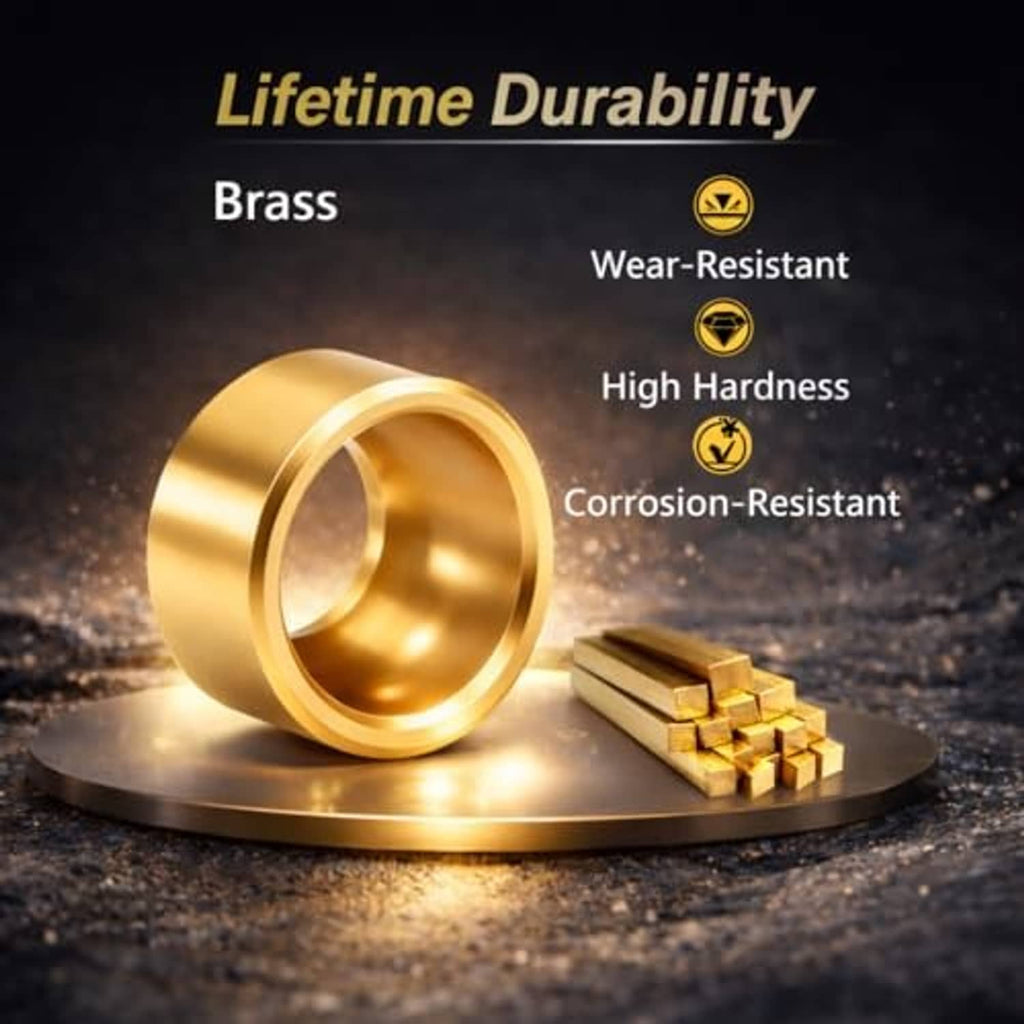 Brass shifter bushing cup isolator with circular inner bore on display base