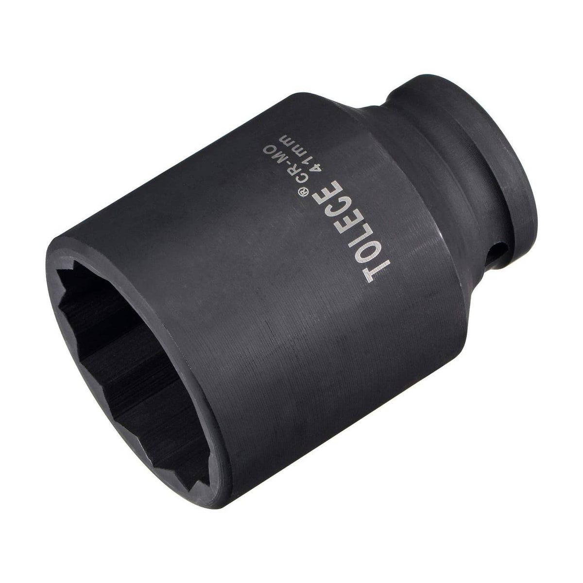 12-point deep impact socket, 1/2-inch drive, 41mm; black Cr-Mo steel.