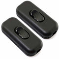 Black inline lamp cord on/off switch, two-button style in protective casing