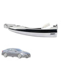 Front exterior chrome door handle, passenger side, with black grip insert