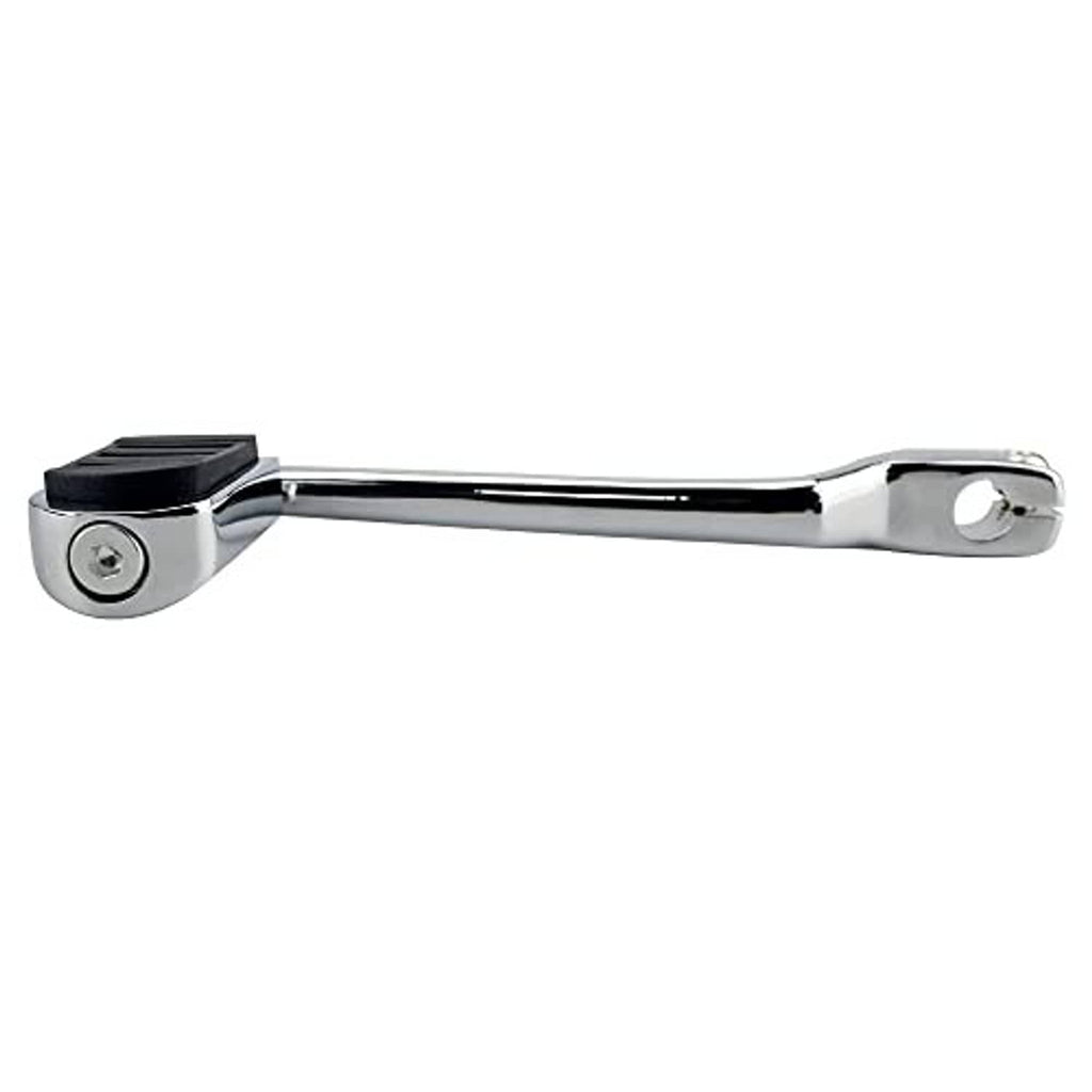 Single chrome shift lever with black rubber foot pad