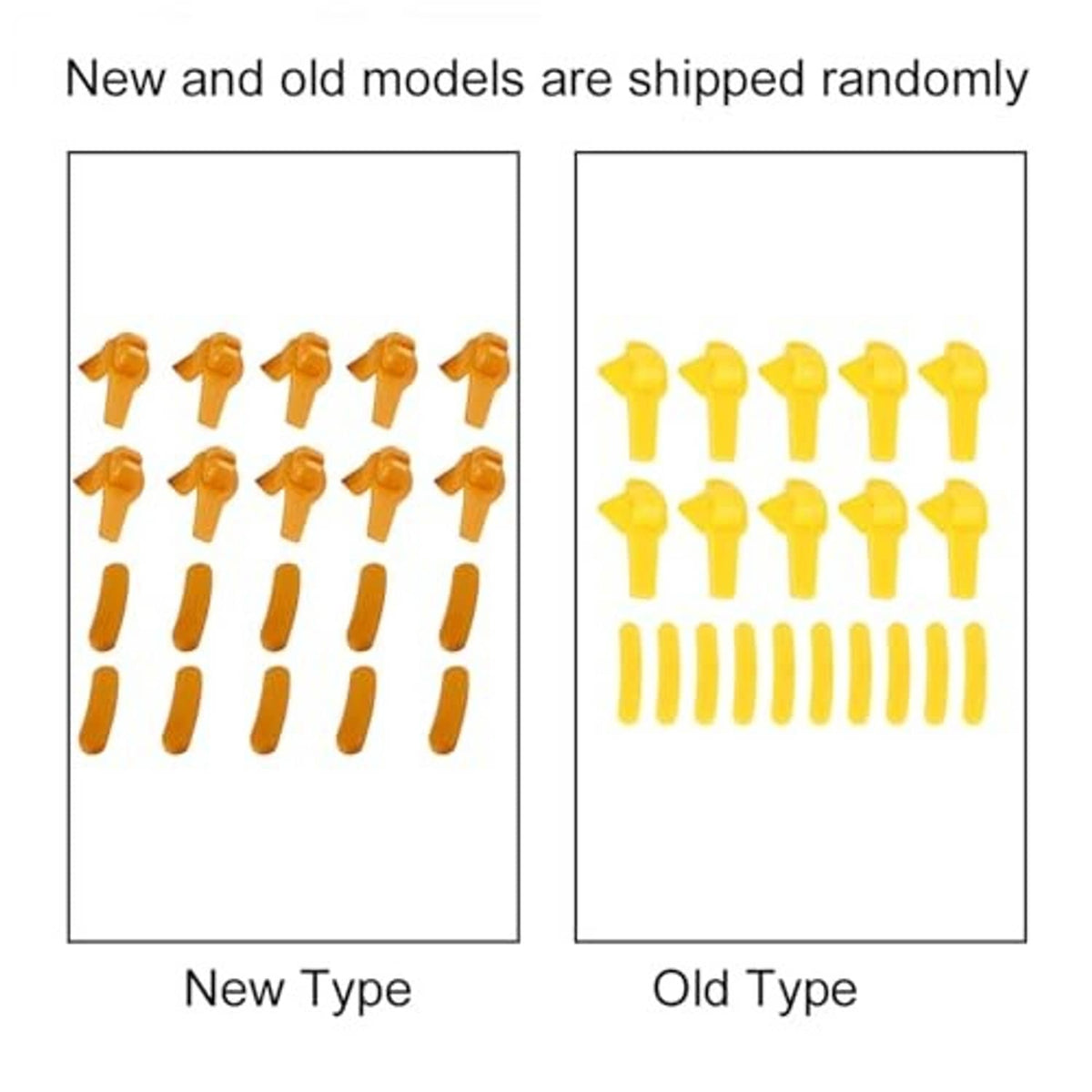 Yellow tire demount head set with pry bars, parts shown in two assortments
