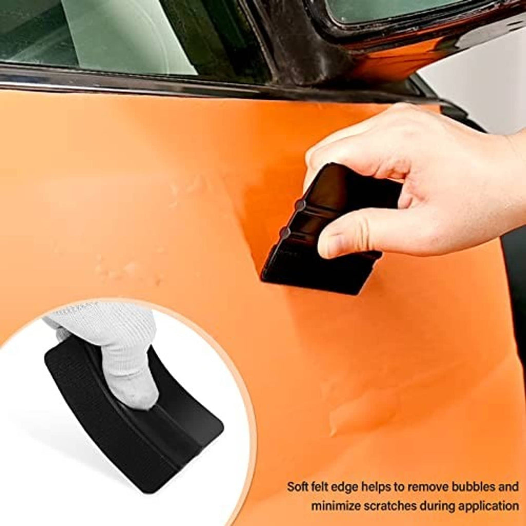 Small black rubber squeegee with soft edge for removing bubbles on tint film