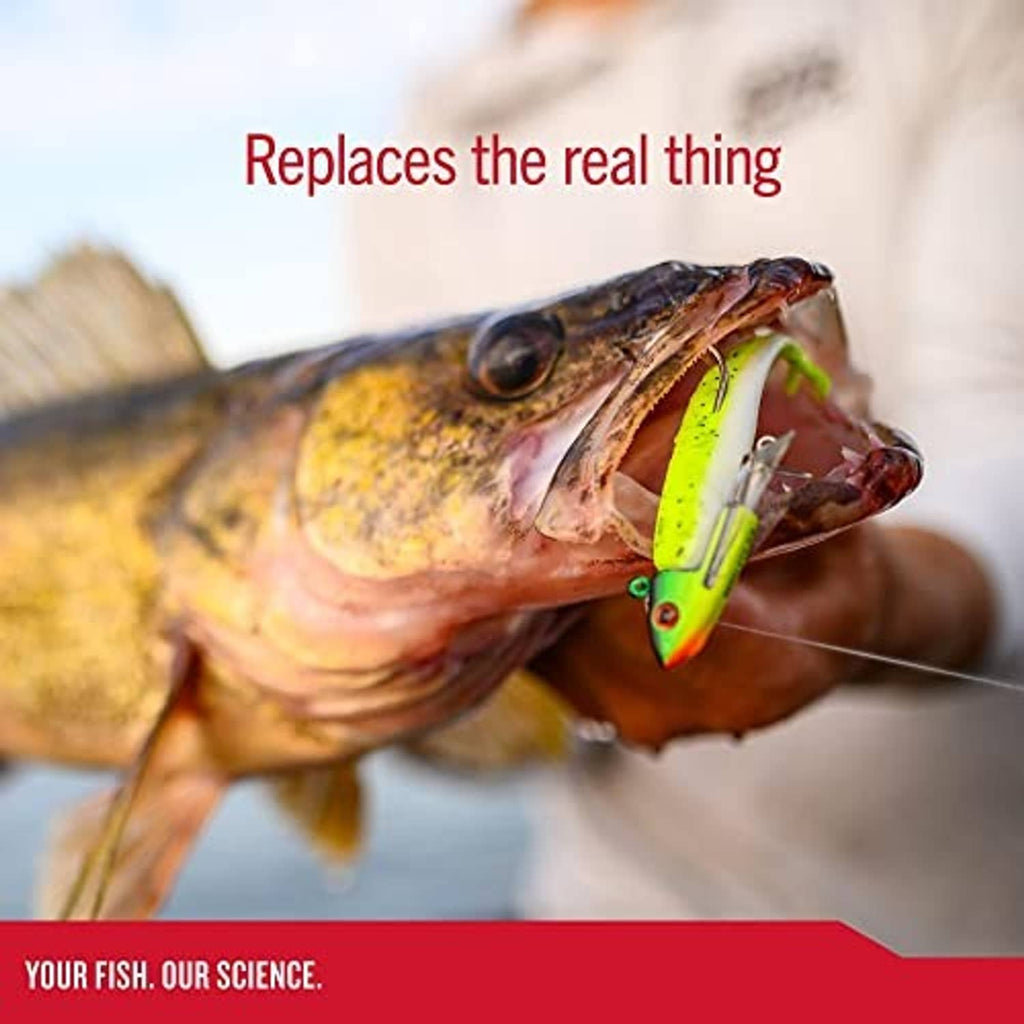 Green chartreuse minnow fishing lure hooked in a fish’s mouth