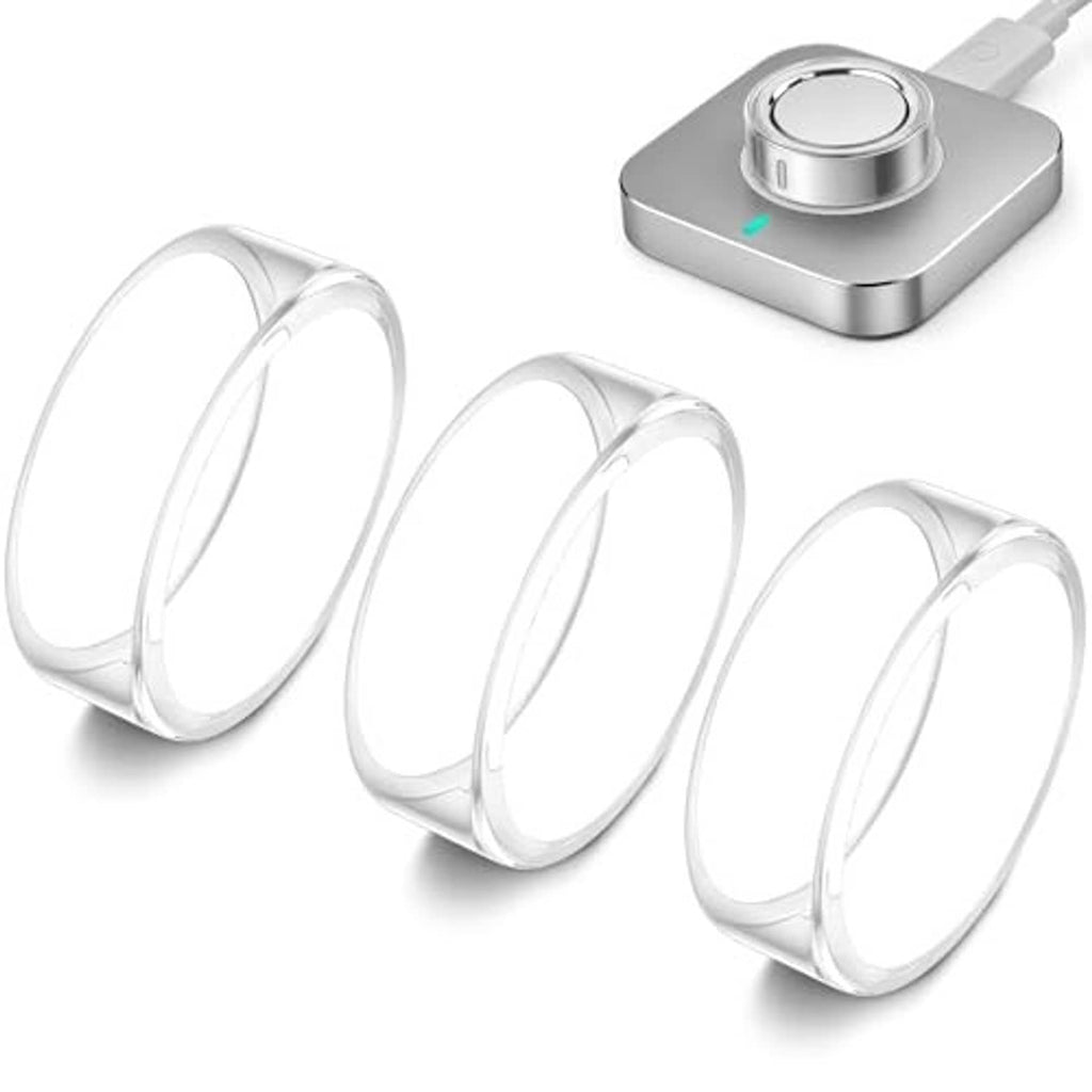 Three clear TPU ring covers with protective sleeve fit, ring size 8