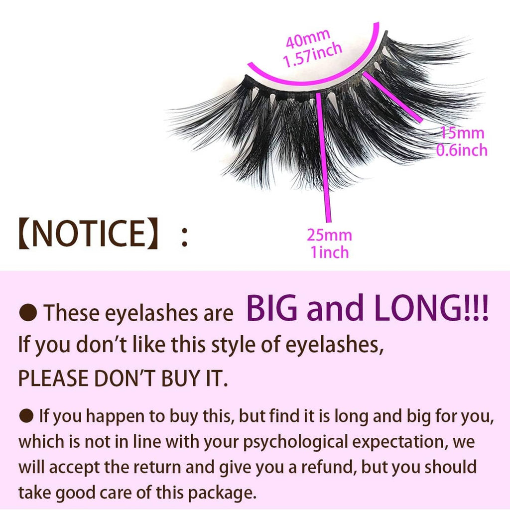 Faux mink lash pair with long 25mm style, fluffy black dramatic volume