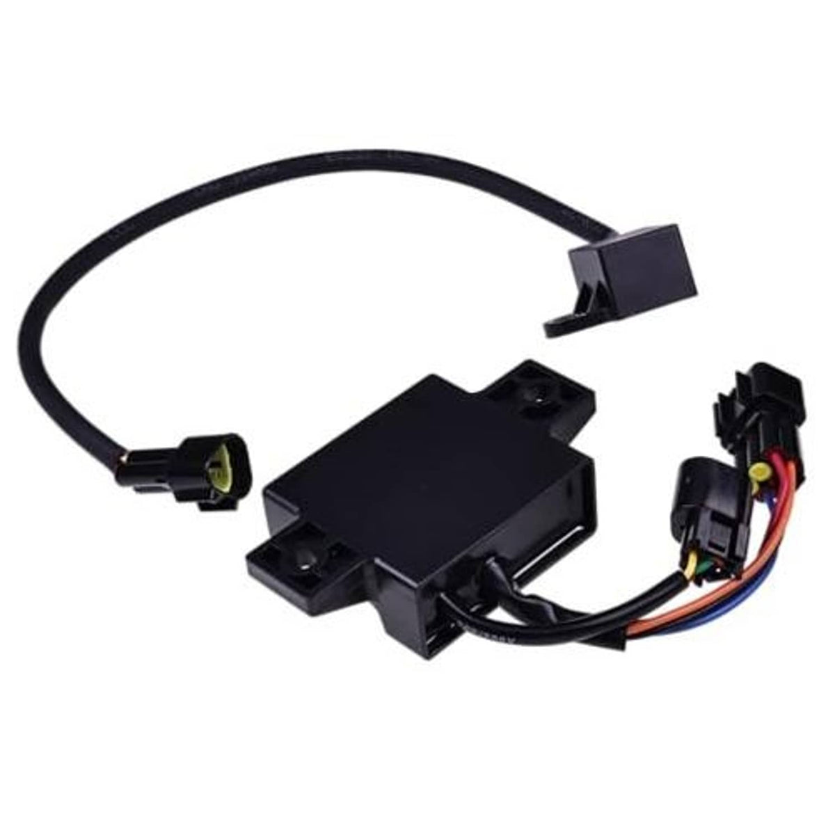 Ignition CDI module with multi-pin connectors and attached black wire harness
