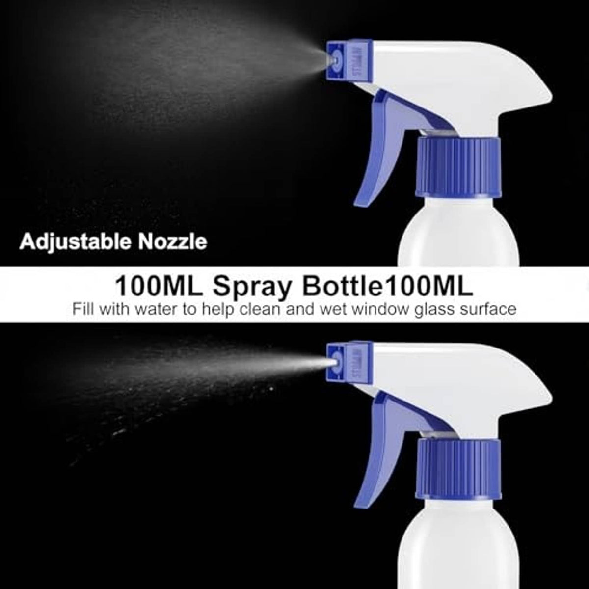 Car window film sprayer bottle with adjustable nozzle and 100ml refill bottle