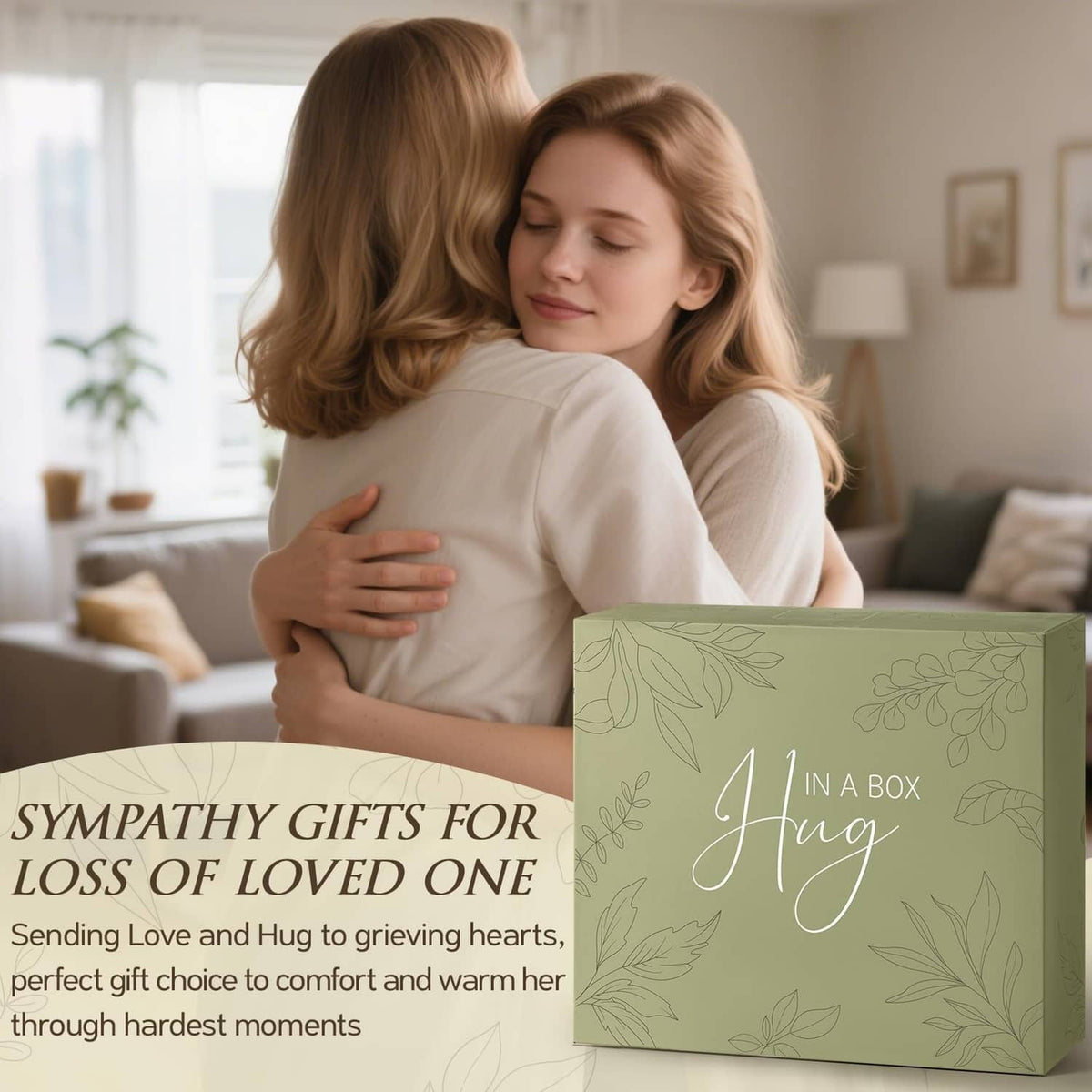RivetOak Sympathy Gift Baskets Gifts for Loss of Loved 50x66 inches, Beige