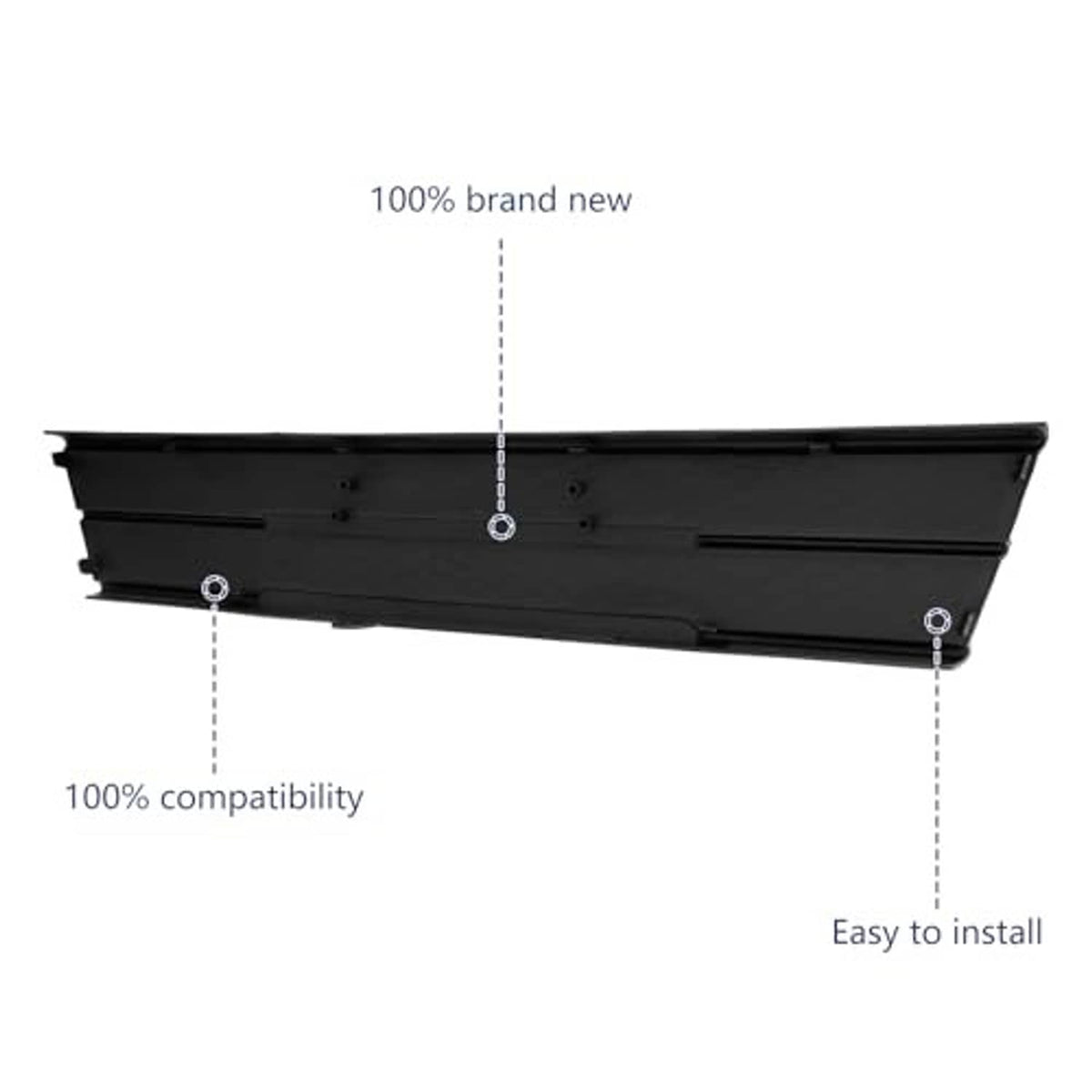 Front lower grille insert back plate, black plastic with mounting points and tabs