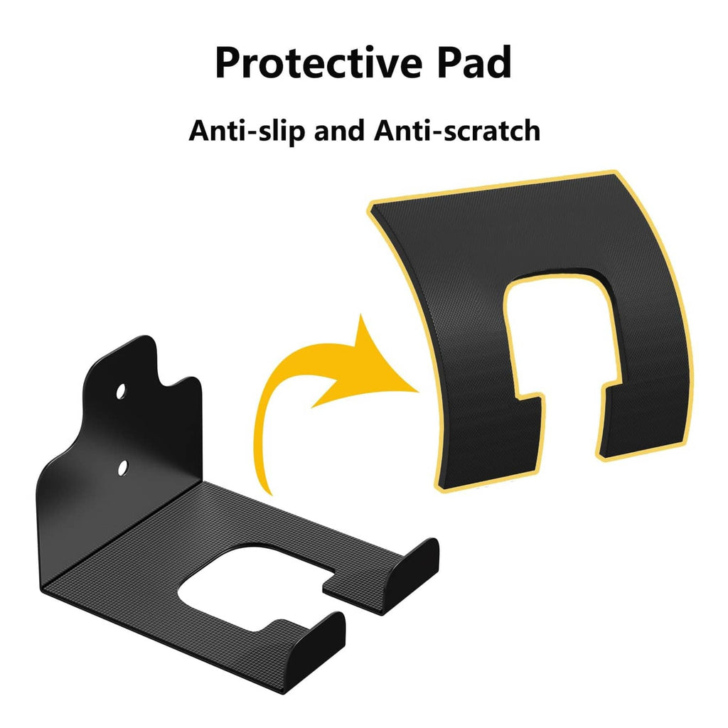 Black protective pad inserts for anti-slip, anti-scratch trimmer rack bracket