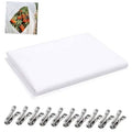 White non-woven plant sun protection cloth with metal clips, folded sheet