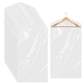 Clear plastic hanging garment bags, stack of 20 with top hanger opening