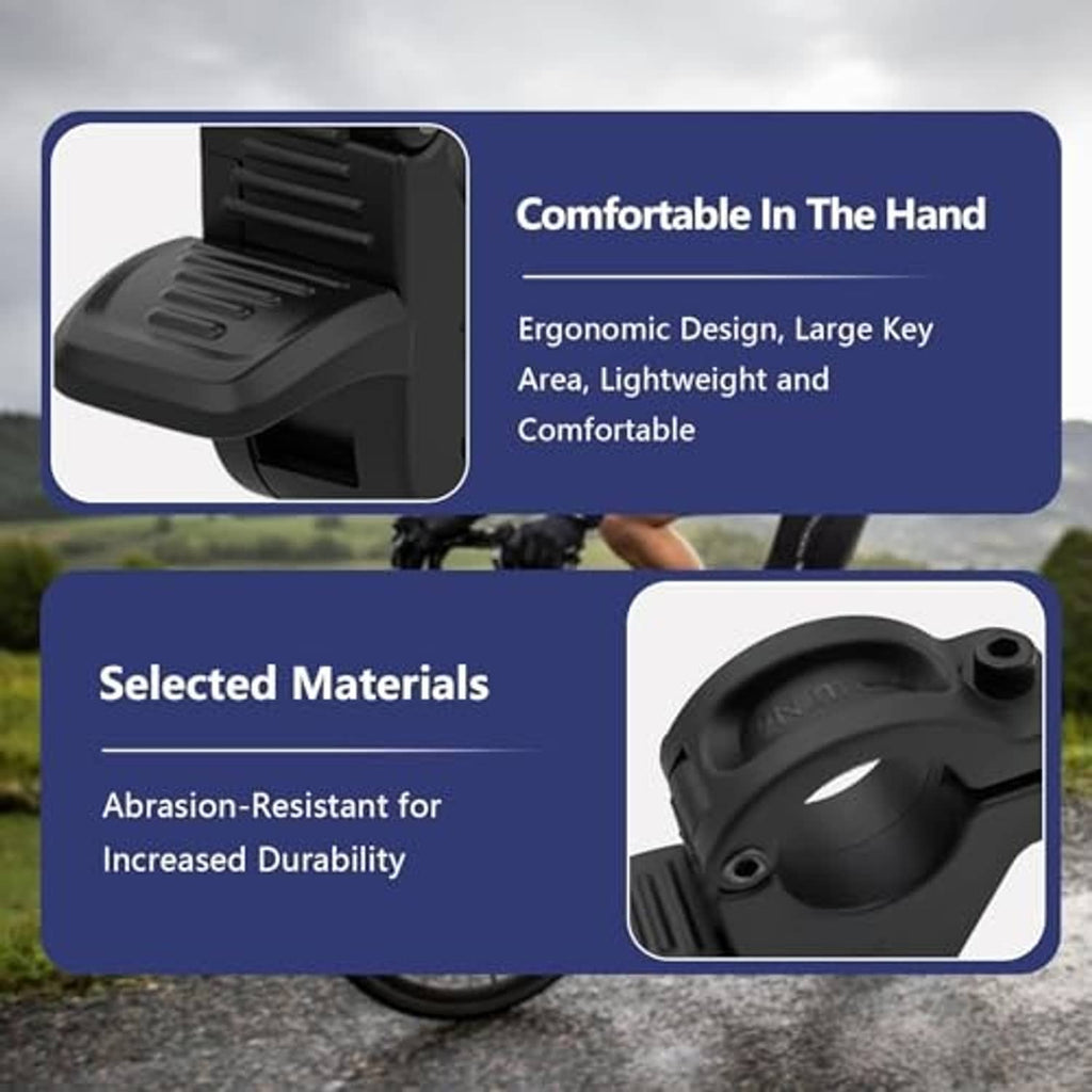 Black thumb throttle with textured lever for comfortable hand grip