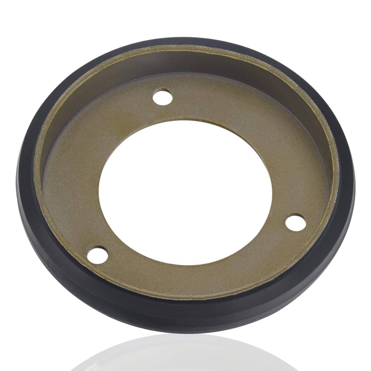 21-inch black drive friction wheel disc with bronze center and three mounting holes