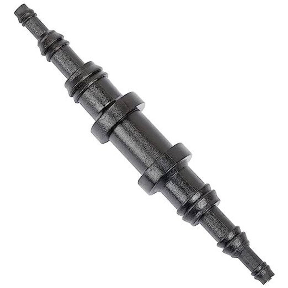 Plastic straight hose joiner reducer connector, dark gray, barbed ends