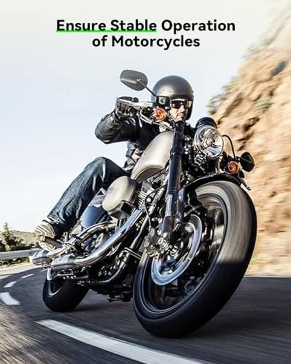 Motorcycle ride with engine components and crankshaft position sensor