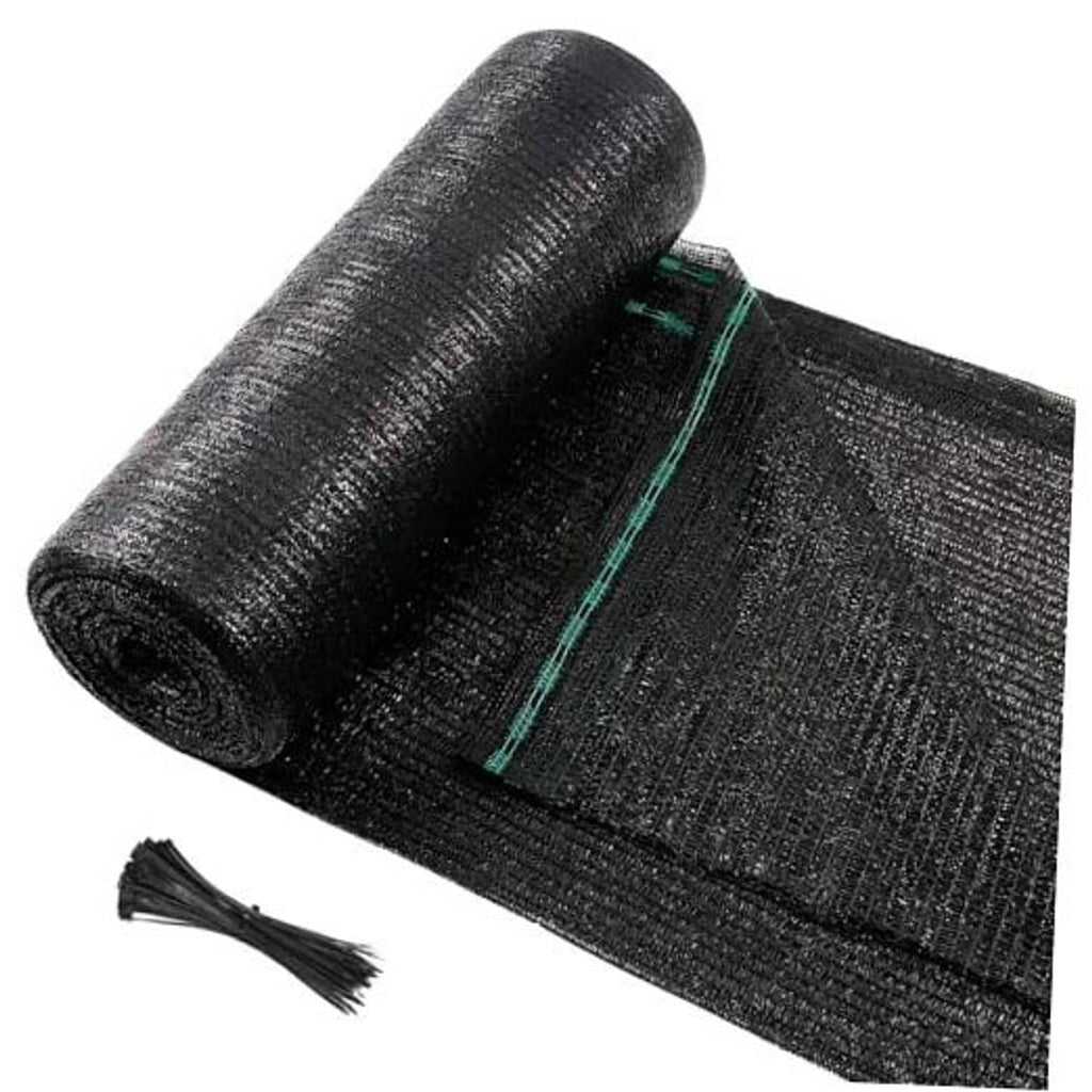 Dark gray shade cloth roll with fine mesh texture, tightly folded for easy unrolling