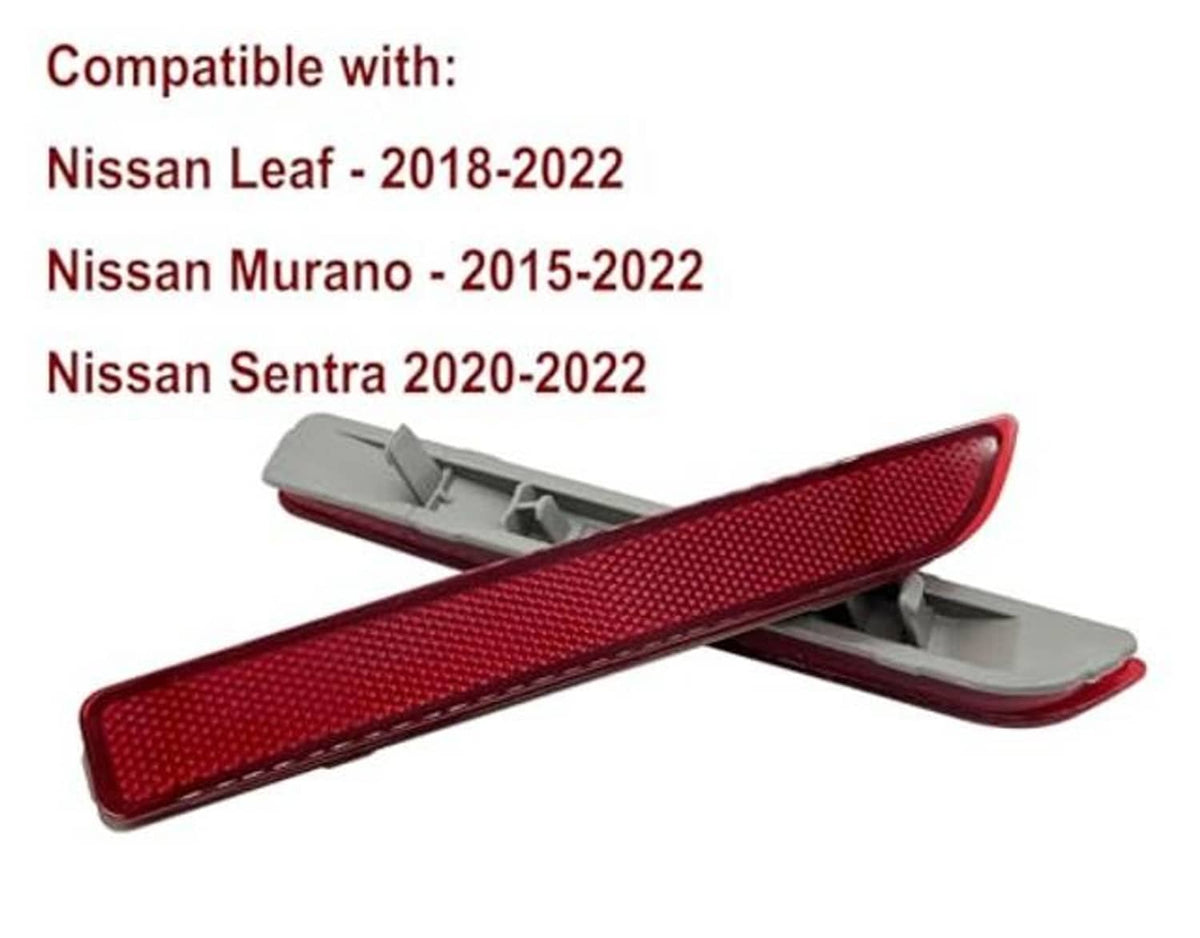 Red rear bumper reflector lens with gray mounting bracket and clips