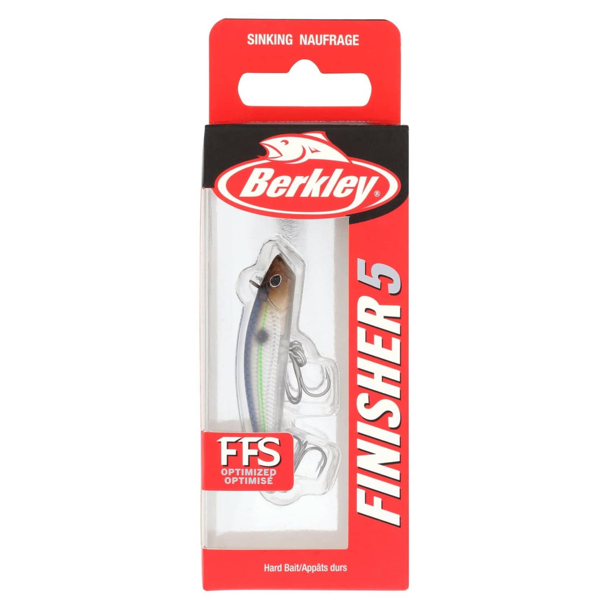 Berkley FINISHER lure blister pack with Sinking Naufrage label