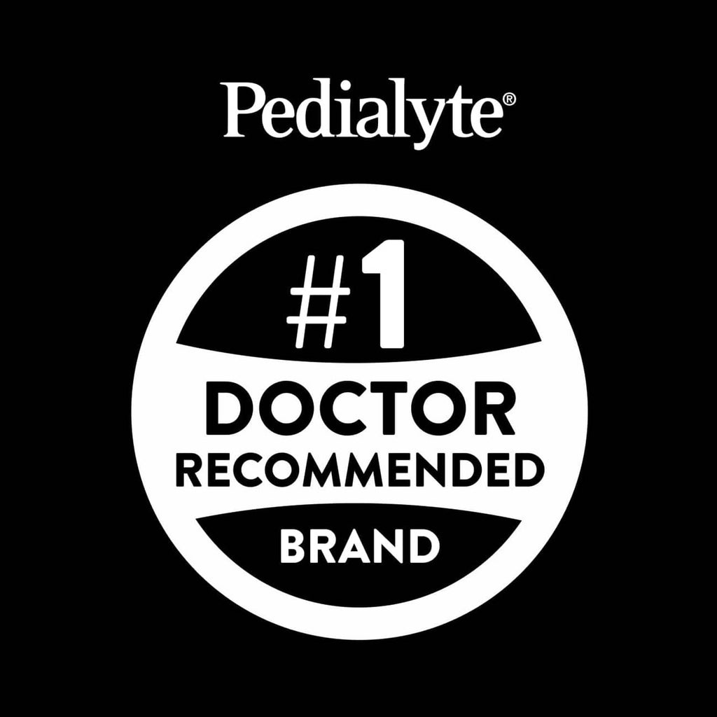 Pedialyte #1 Doctor Recommended brand badge for electrolyte powder packets