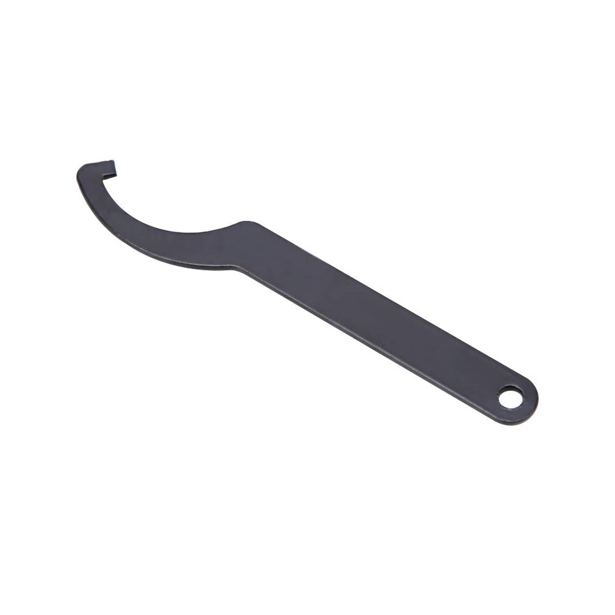 Single dark gray C-spanner hook wrench with mounting hole at tip