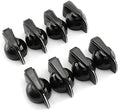 Set of 8 black chicken-head guitar amp potentiometer knobs with mounting tabs