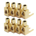 Speaker cable adapter set of 8 gold banana-to-spade connectors with fork terminals