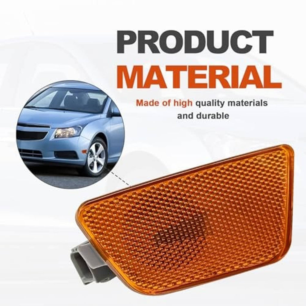 Amber front marker light with textured lens and gray mounting bracket, close-up
