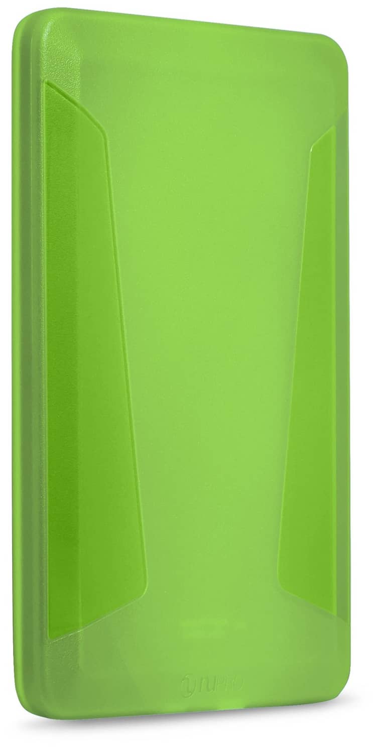 Green protective Kindle case with smooth back and side grip panels