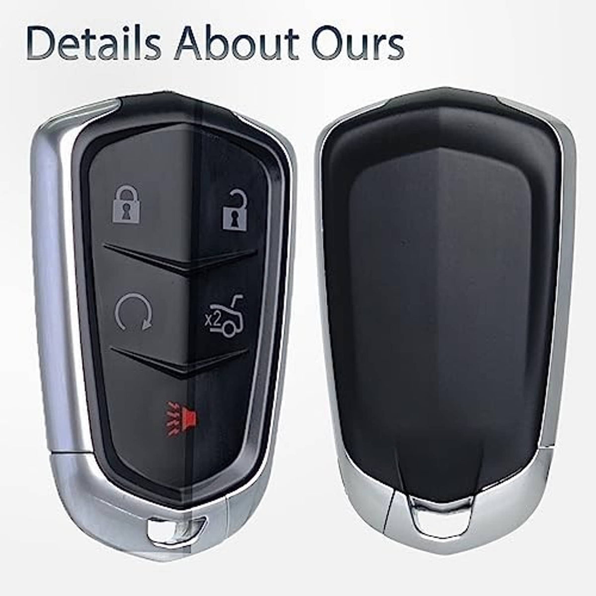 Key fob shell case replacement with front icon face and blank back cover
